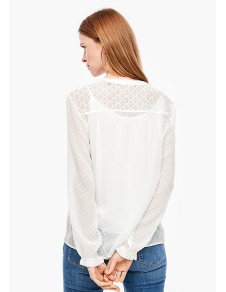 ΜΠΛΟΥΖΑ ΜΑΚΡΥΜΑΝΙΚΗ S.OLIVER 2028175 0210 | BON FASHION
