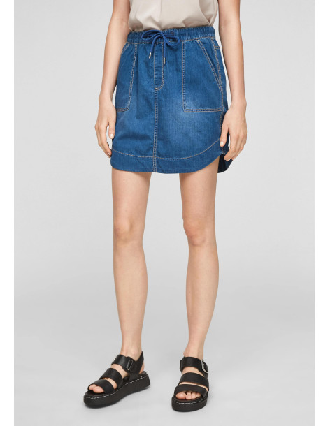 S.OLIVER denim skirt with elasticated waistband 2062814-56Y4 | BON FASHION
