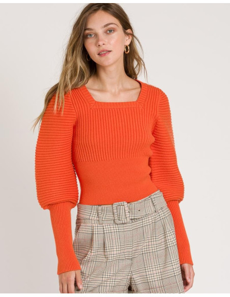 NAF NAF SWEATER RHNU40-ORANGE