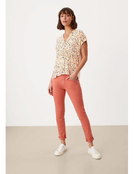 S.OLIVER T-shirt with a patterned blouse front 2111656-09A1 | BON FASHION