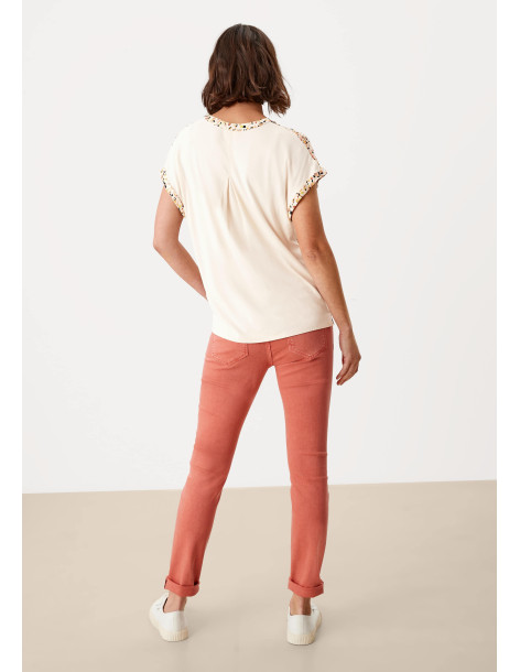 S.OLIVER T-shirt with a patterned blouse front 2111656-09A1 | BON FASHION