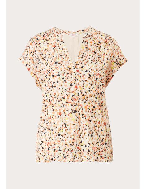 S.OLIVER T-shirt with a patterned blouse front 2111656-09A1 | BON FASHION