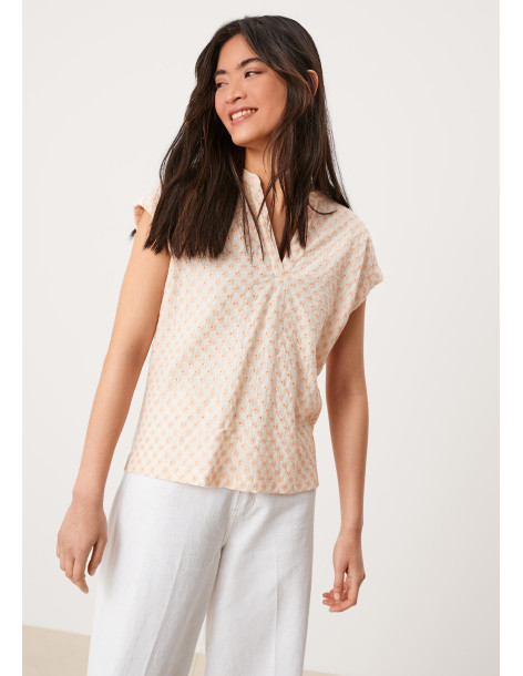 S.OLIVER Tunic blouse with broderie anglaise 2111786-09L0