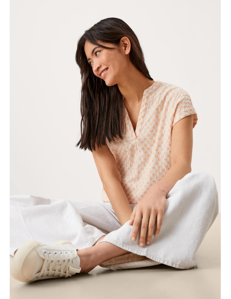 S.OLIVER Tunic blouse with broderie anglaise 2111786-09L0 | BON FASHION