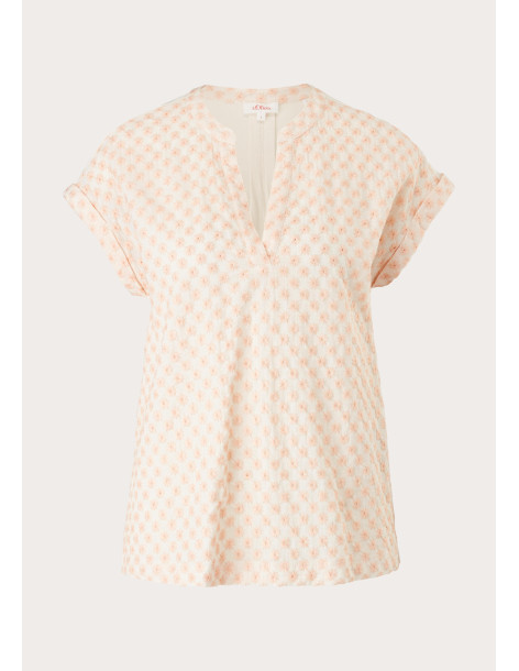 S.OLIVER Tunic blouse with broderie anglaise 2111786-09L0 | BON FASHION