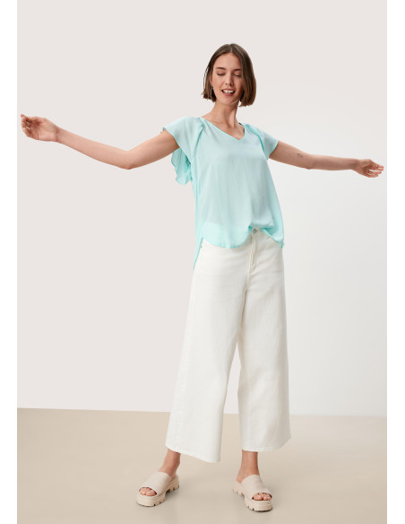 S.OLIVER Blouse with cap sleeves 2115209-6005 | BON FASHION