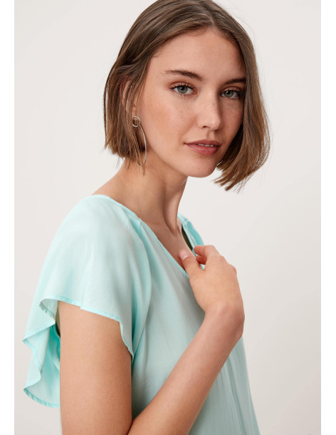 S.OLIVER Blouse with cap sleeves 2115209-6005 | BON FASHION