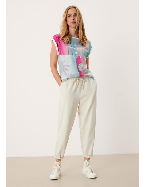 S.OLIVER T-shirt with a metallic statement print 2115800-02D1 | BON FASHION