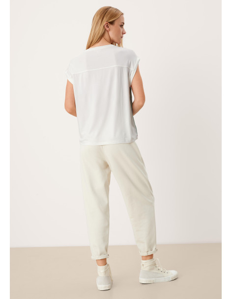 S.OLIVER T-shirt with a metallic statement print 2115800-02D1 | BON FASHION