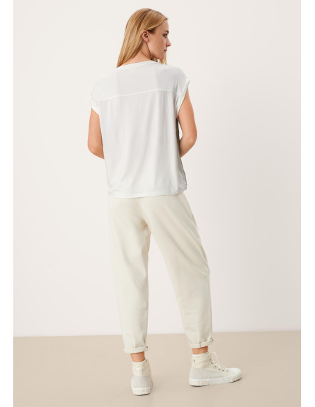 S.OLIVER T-shirt with a metallic statement print 2115800-02D1 | BON FASHION