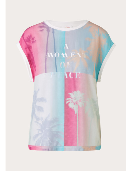 S.OLIVER T-shirt with a metallic statement print 2115800-02D1 | BON FASHION
