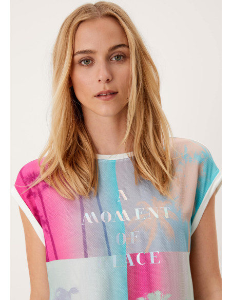 S.OLIVER T-shirt with a metallic statement print 2115800-02D1 | BON FASHION