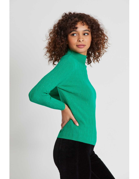 R.DERHY Plain high neck sweater A240007-GREEN 2