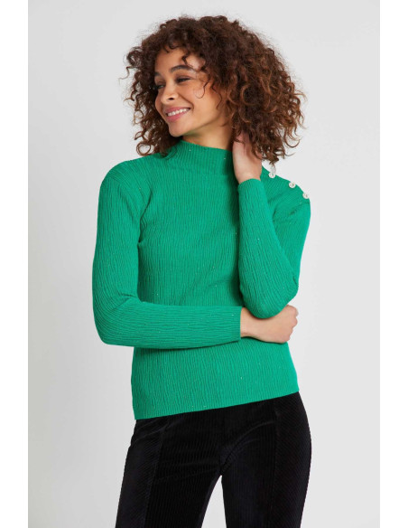 R.DERHY Plain high neck sweater A240007-GREEN