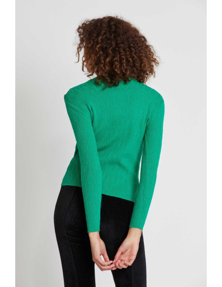R.DERHY Plain high neck sweater A240007-GREEN | BON FASHION