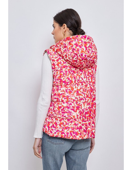 ESCADELLE leopard puffer jacket reversible 3117-orange | BON FASHION