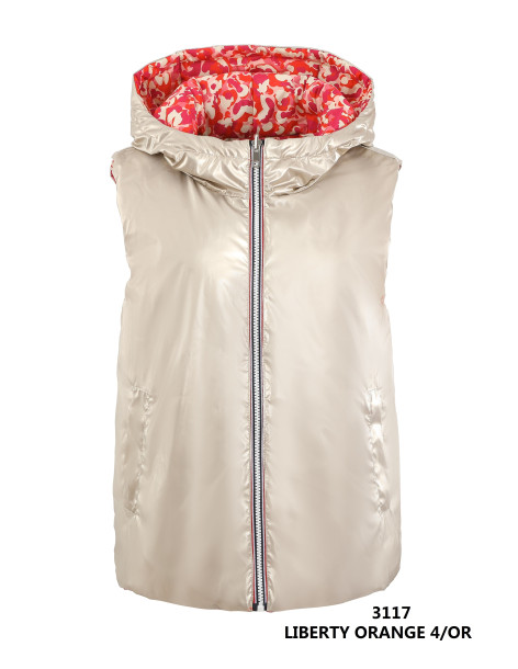 ESCADELLE leopard puffer jacket reversible 3117-orange | BON FASHION