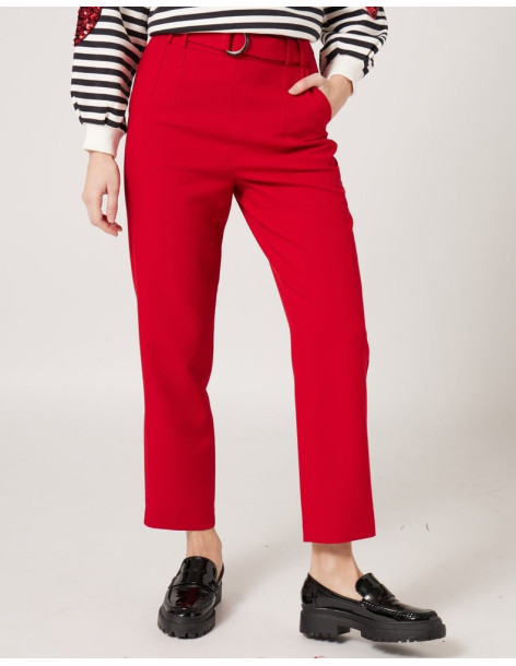 NAF NAF HIGH WAIST PANTS WITH BELT XENP28