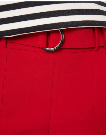 NAF NAF HIGH WAIST PANTS WITH BELT XENP28 | BON FASHION