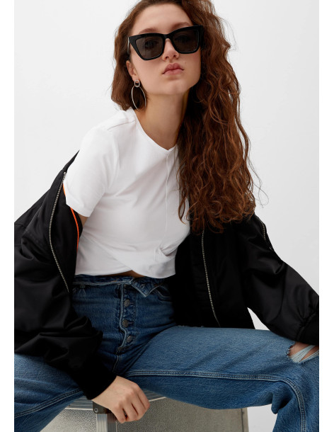 S.OLIVER T-shirt with a knot detail 2127879-0100 | BON FASHION