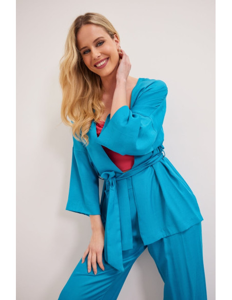 ENZZO Παντελόνι Babe 231137-ΤΙΡΚΟΥΑΖ | BON FASHION