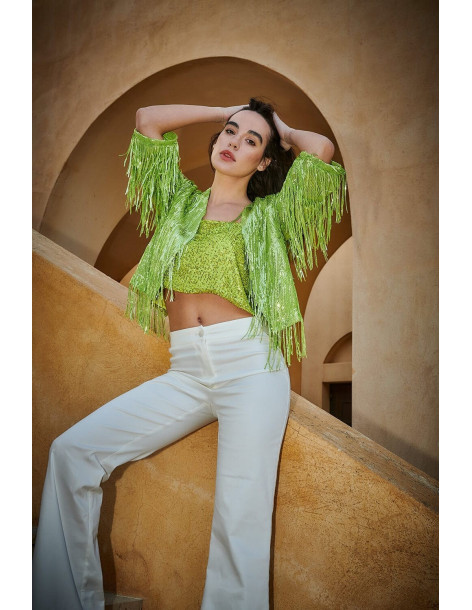 MATIS ΚΡΟΠ ΤΖΑΚΕΤ 3123509-LIME | BON FASHION