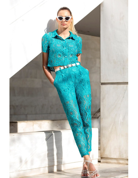 MATIS ΚΡΟΠ ΠΟΥΚΑΜΙΣΟ 3123807-TURQUOISE | BON FASHION