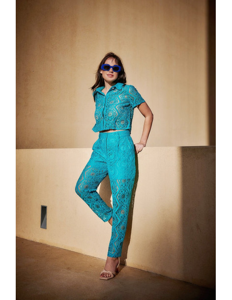 MATIS ΚΡΟΠ ΠΟΥΚΑΜΙΣΟ 3123807-TURQUOISE | BON FASHION