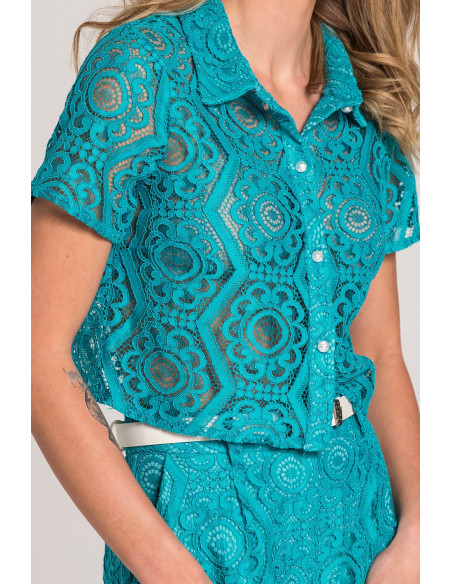 MATIS ΚΡΟΠ ΠΟΥΚΑΜΙΣΟ 3123807-TURQUOISE | BON FASHION