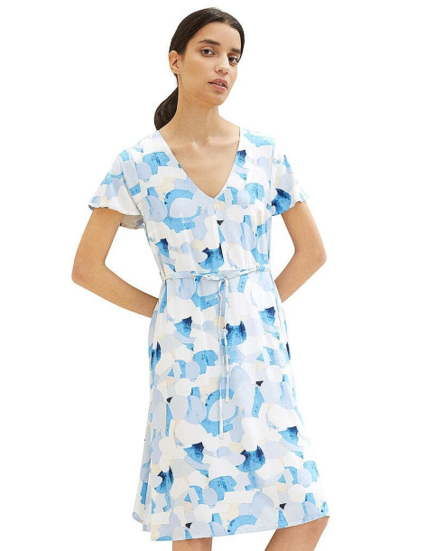 TOM TAILOR Midi dress with a fabric belt 1036648-32135 | BON FASHION