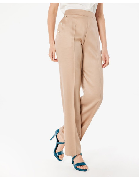 FOREL Παντελόνι tencil/λινό 076.20.01.005-ΜΠΕΖ | BON FASHION