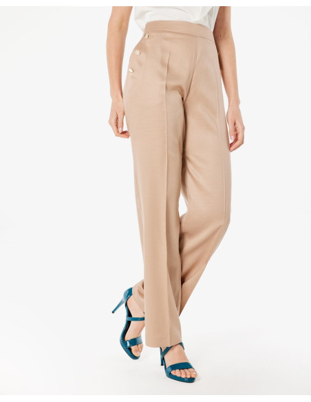 FOREL Παντελόνι tencil/λινό 076.20.01.005-ΜΠΕΖ | BON FASHION