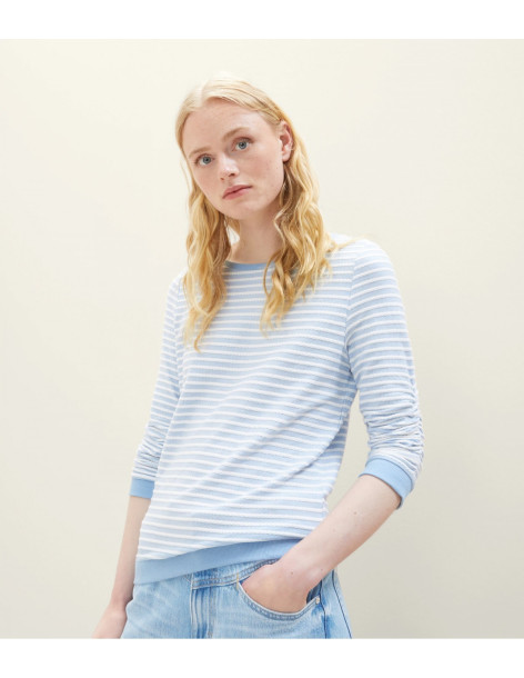 TOM TAILOR Striped Jacquard sweatshirt 1039980-34403