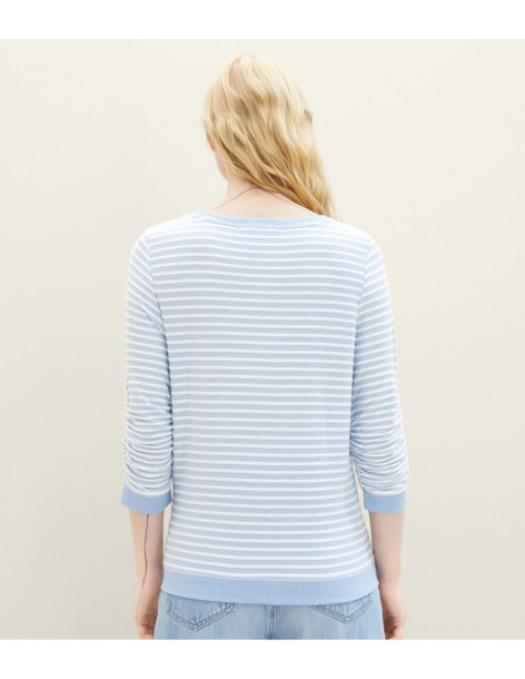 TOM TAILOR Striped Jacquard sweatshirt  1039980-34403| BON FASHION