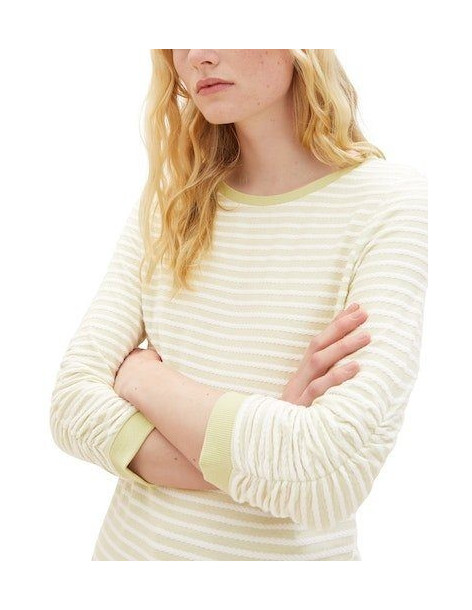TOM TAILOR Striped Jacquard sweatshirt  1039980-32804| BON FASHION
