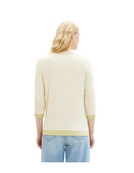 TOM TAILOR Striped Jacquard sweatshirt  1039980-32804| BON FASHION