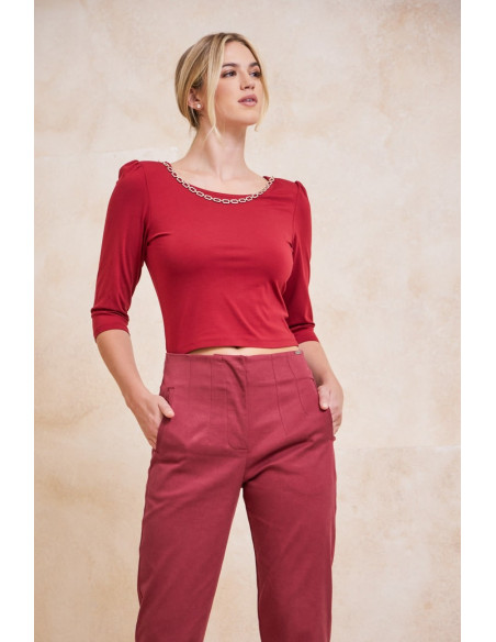 ENZZO Μπλούζα Adina 232013-κόκκινο | BON FASHION