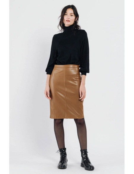 Φούστα midi SWEEWE 55579-camel