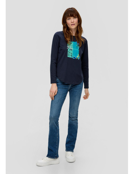 S.OLIVER Long sleeve top with a front print 2146247-59DO | BON FASHION