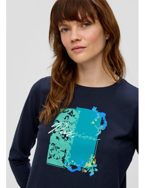 S.OLIVER Long sleeve top with a front print 2146247-59DO | BON FASHION