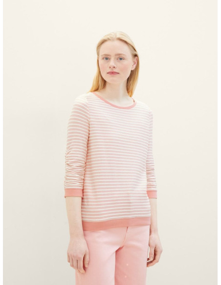 TOM TAILOR Striped Jacquard sweatshirt 1039980-34736