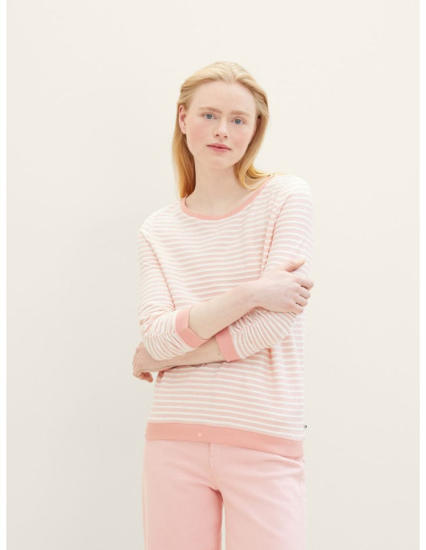 TOM TAILOR Striped Jacquard sweatshirt 1039980-34736
