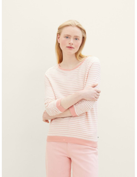 TOM TAILOR Striped Jacquard sweatshirt 1039980-34736