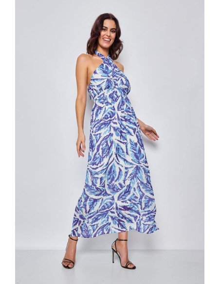 LOVIE & CO MAXI DRESS 4218D-BLUE