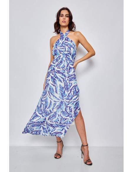 LOVIE & CO MAXI DRESS 4218D-BLUE | BON FASHION