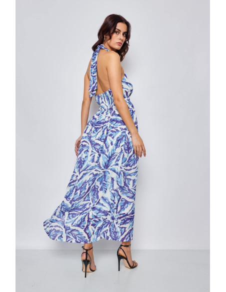 LOVIE & CO MAXI DRESS 4218D-BLUE | BON FASHION