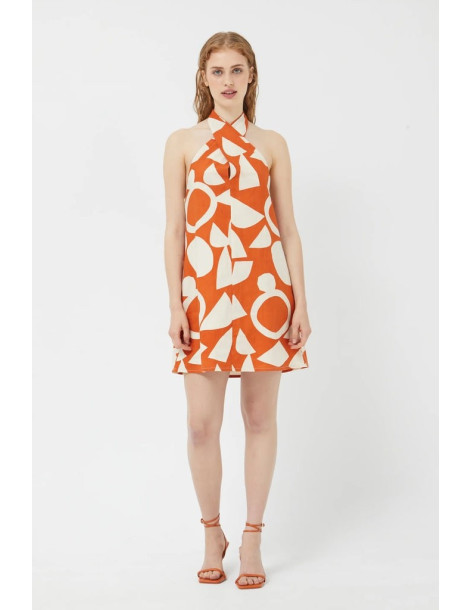COMPANIA FANTASTICA Afrik geometric short dress 42C/43104
