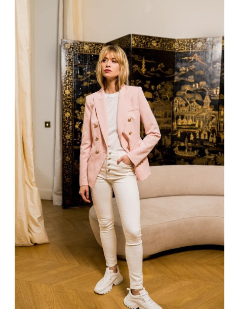 BON FASHION σακάκι με χρυσά κουμπιά V1721-PINK 2