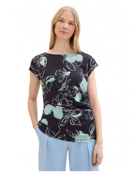 TOM TAILOR T-shirt with drapes 1041554-35283