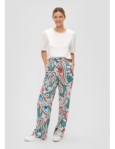 S.OLIVER Regular fit: Satin wide-leg trousers 2144257-65A1